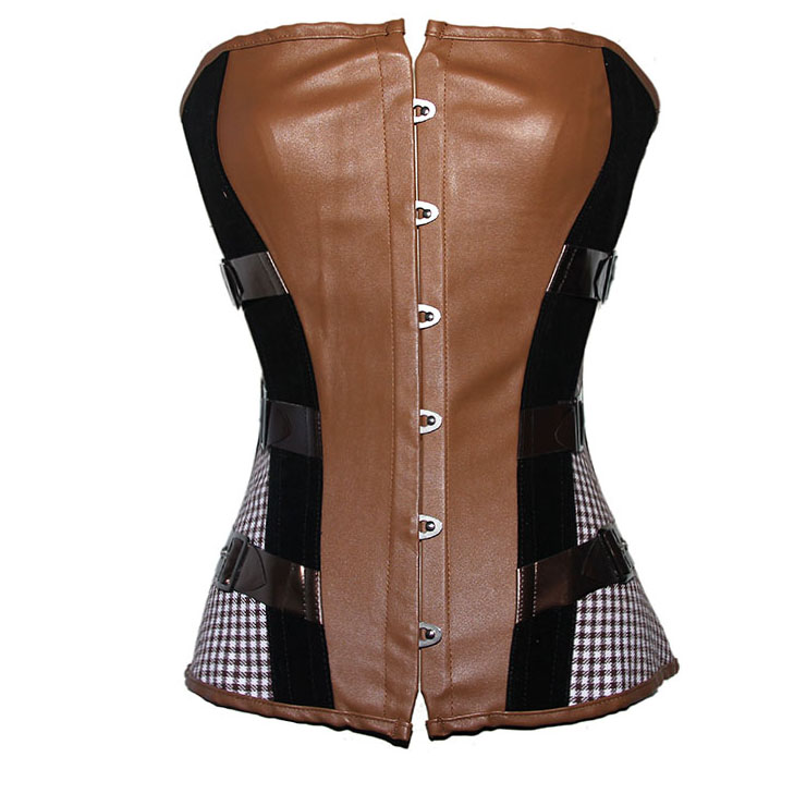 F3202 Steampunk Vegan Leather Corset